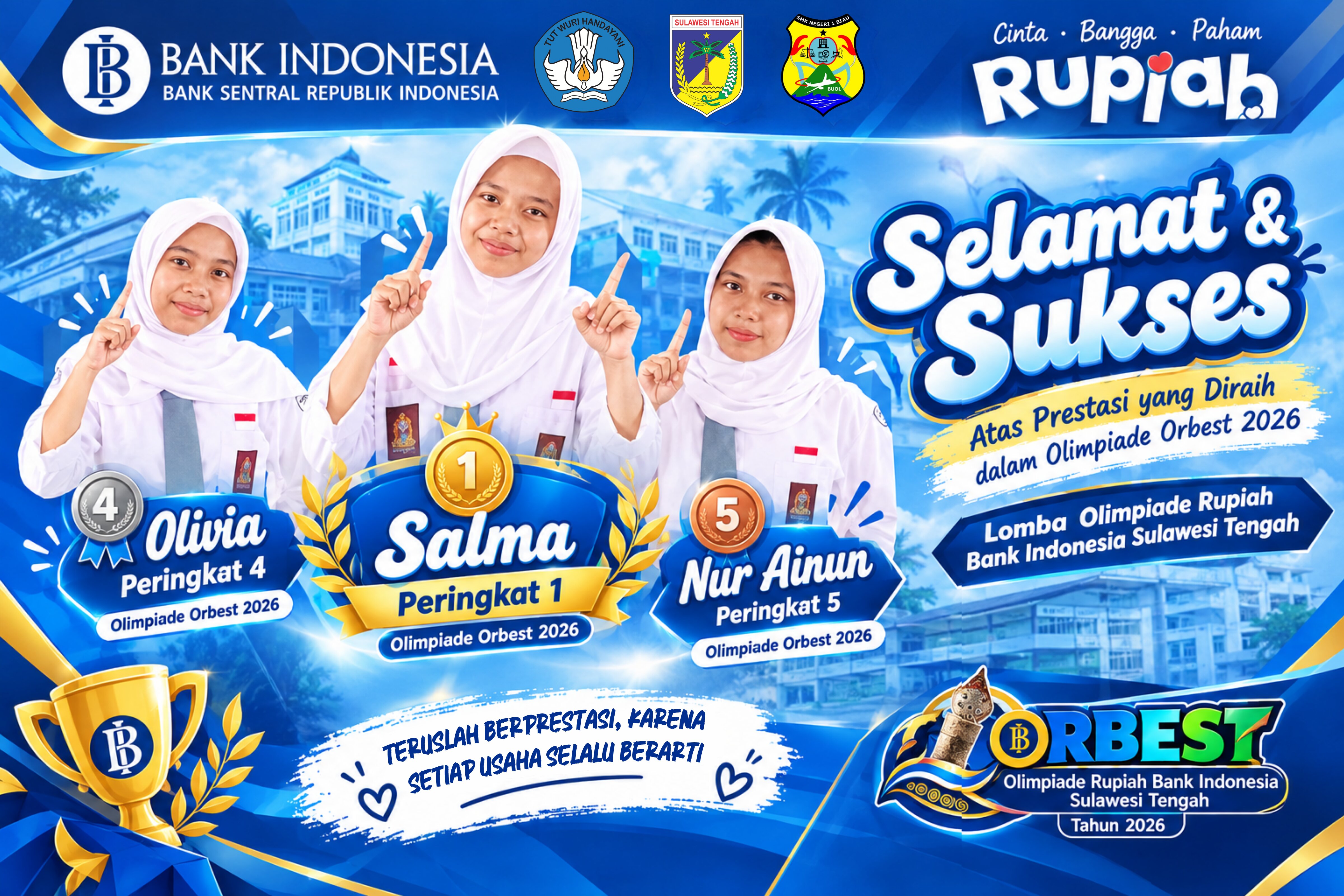 Tiga Siswi SMK Negeri 1 Biau Raih Prestasi di Olimpiade ORBEST 2026, Siap Melaju ke Tingkat Provinsi